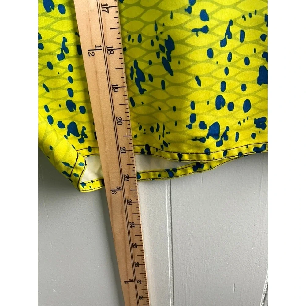 Pelagic Mens Dorado Mahi Mahi Fish Scale Board Shorts Green Yellow‎ Size 36